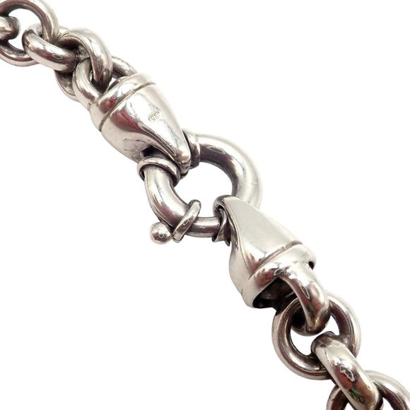 Authentic! Tiffany & Co Sterling Silver Circle Link Long 32" Chain Necklace - Picture 7 of 10